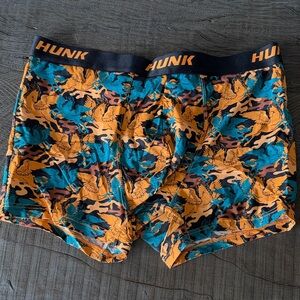 Men's Camouflage Boxer Briefs - Vibrant Orange and Blue